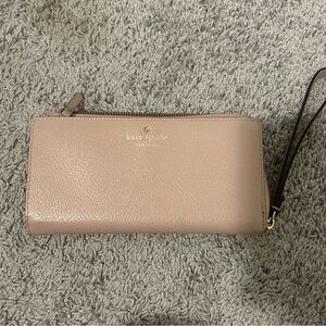 Kate Spade Beige Pink Leather Wristlet